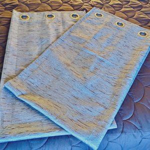 Eclipse Blackout Set Of 2 Panels 37x64 Textured Blue Teal Gemini Design Grommet